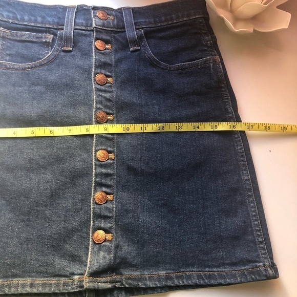 Madewell Stretch Denim Straight Mini Skirt Size 24 - Picture 8 of 11